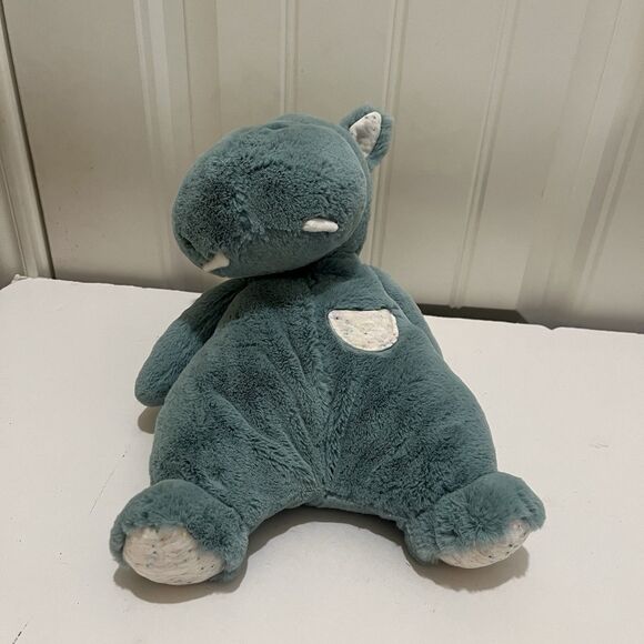 Baby Gund Oh So Snuggly Hippo Plush Floppy Lovey 12" Green Soft Beanie Stuff Toy - Picture 3 of 10